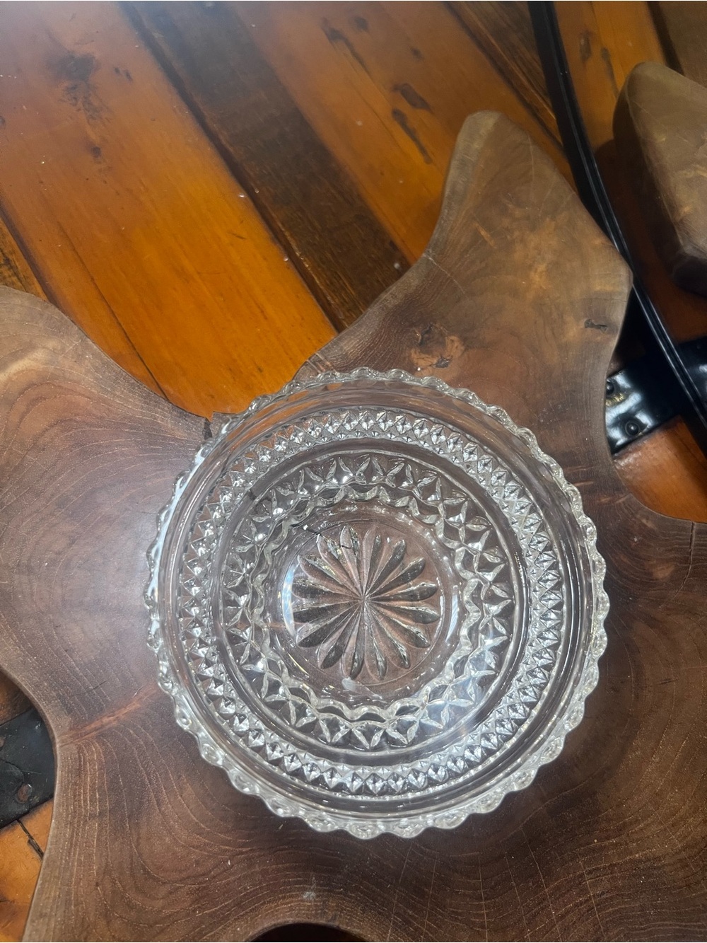 Pressed Glass Decorative Serving Bowl - Clear